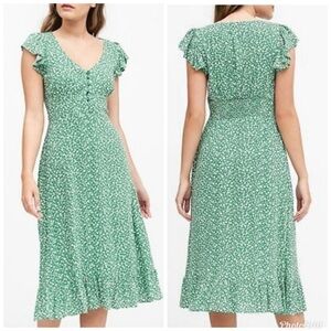Banana Republic Floral Flitter Sleeve Midi Dress 10